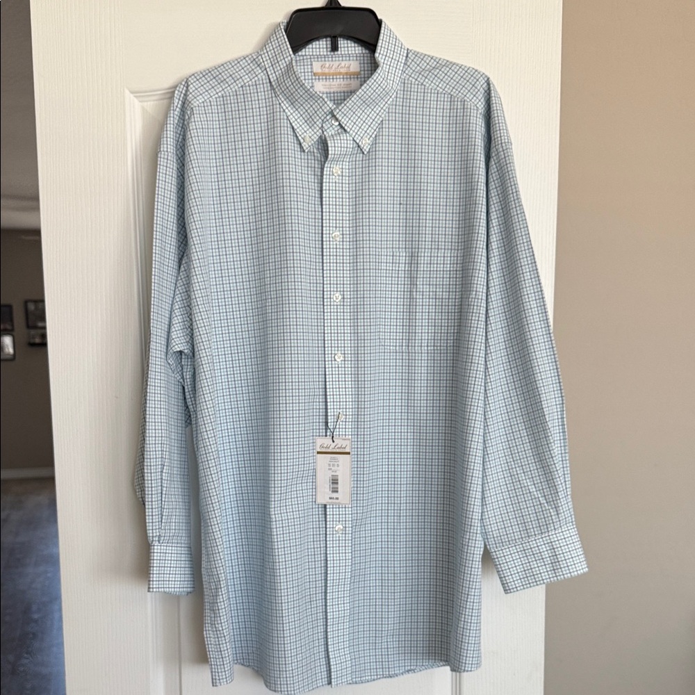 Nordstrom Light Blue Checkered Dress Shirt